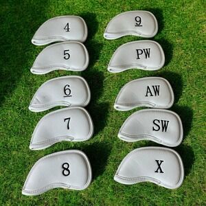 Callaway Iron Wedge Headcover White Golf Club Head Covers 4 5 6 7 8 9 PW AW SW X